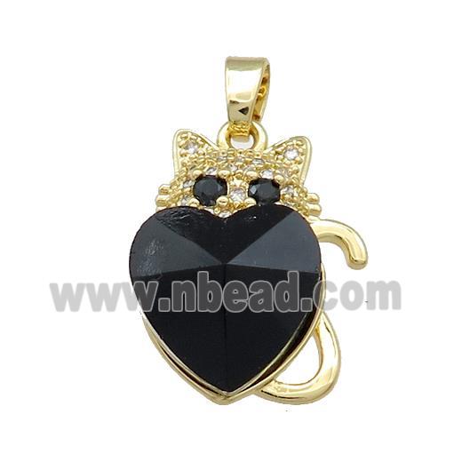 Copper Mouse Pendant Pave Crystal Glass Zircon Gold Plated