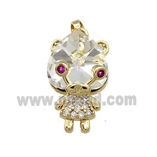 Copper Kids Pendant Pave Crystal Glass Zircon Gold Plated