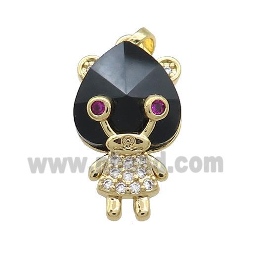 Copper Kids Pendant Pave Crystal Glass Zircon Gold Plated