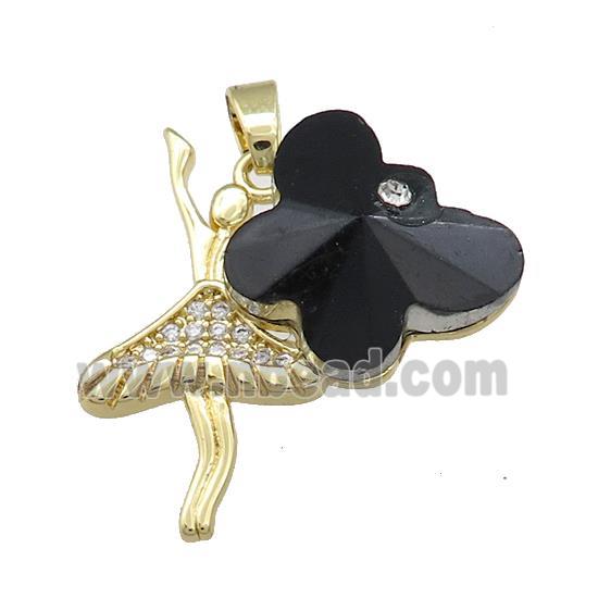 Copper Beauty Pendant Pave Crystal Glass Zircon Gold Plated