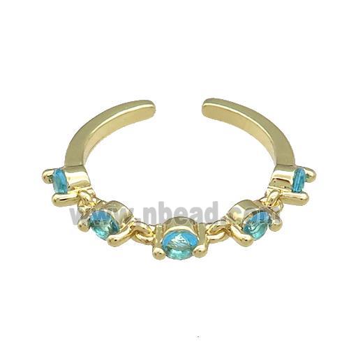 Copper Rings Pave Zircon Gold Plated