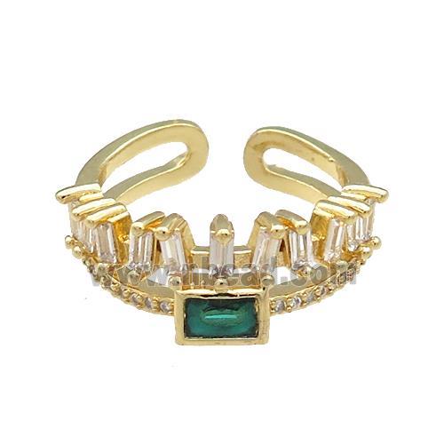 Copper Rings Pave Zircon Gold Plated