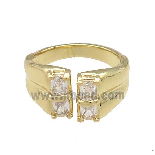 Copper Rings Pave Zircon Gold Plated