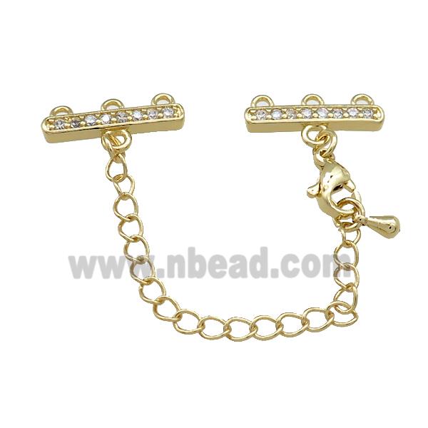 Copper CordEnd Pave Zircon Gold Plated