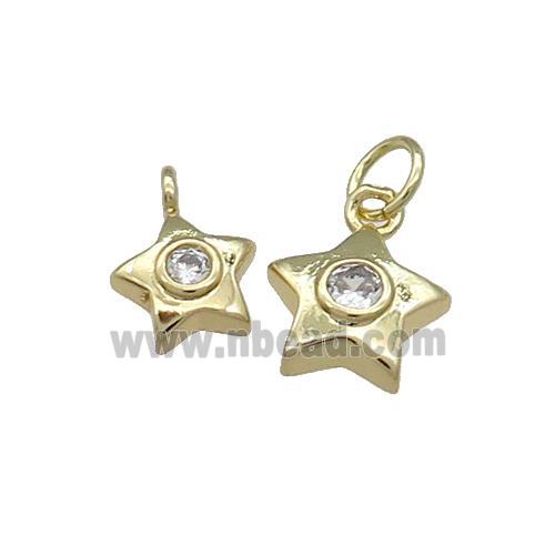 Copper Star Pendant Pave Zircon Gold Plated