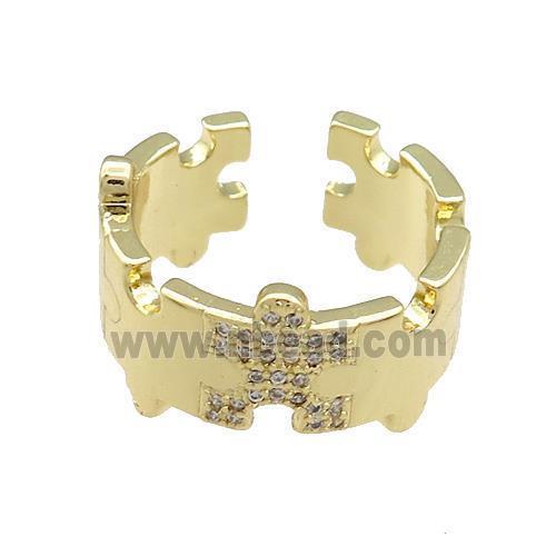 Copper Rings Pave Zircon Gold Plated