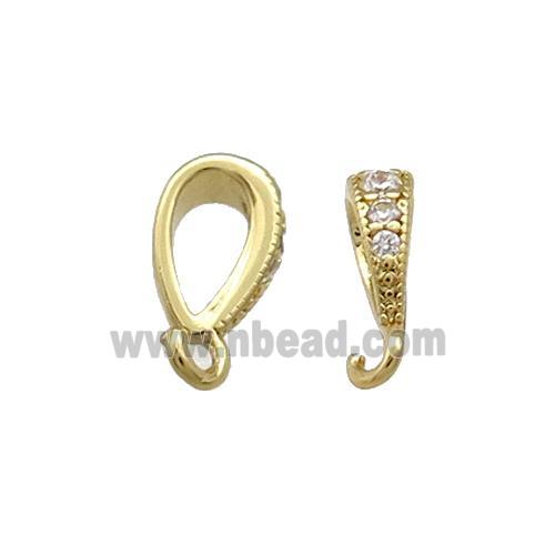 Copper Bail Pave Zircon Gold Plated