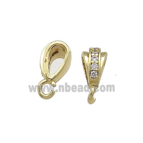 Copper Bail Pave Zircon Gold Plated