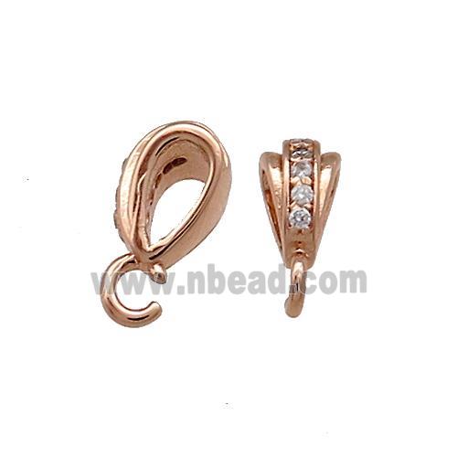 Copper Bail Pave Zircon Rose Gold