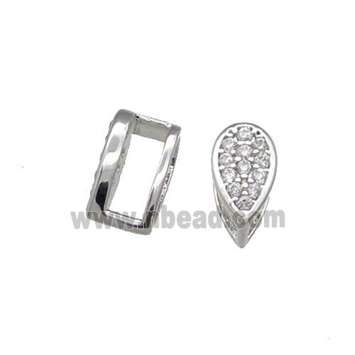 Copper Bail Pave Zircon Platinum Plated