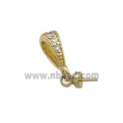 Copper Bail Pave Zircon Gold Plated