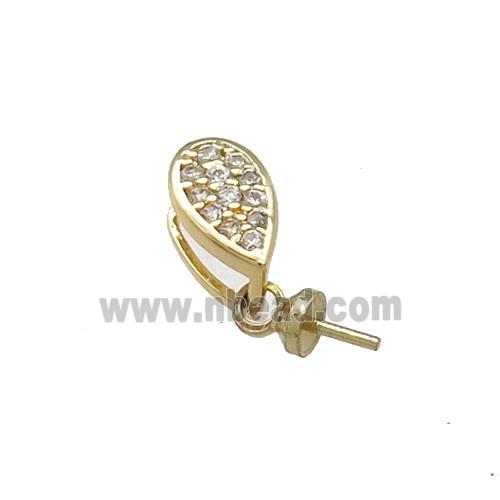 Copper Bail Pave Zircon Gold Plated