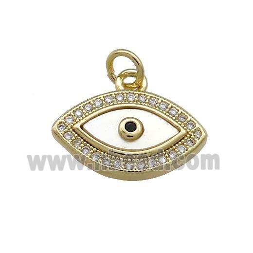 Copper Eye Pendant Pave Shell Zircon 18K Gold Plated