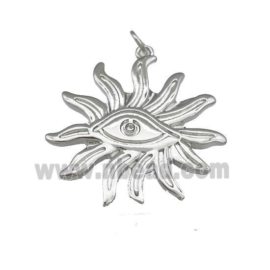 Evil Eye Charms Copper Pendant Platinum Plated