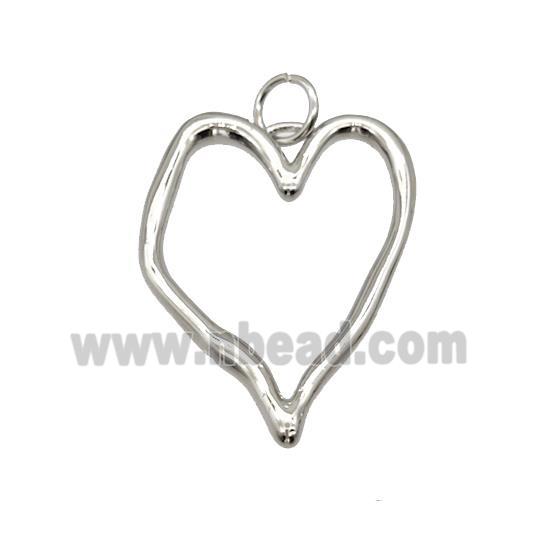 Copper Heart Pendant Platinum Plated