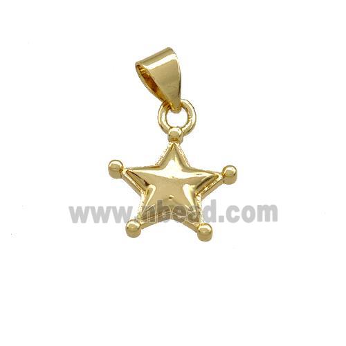 Copper Star Pendant Gold Plated