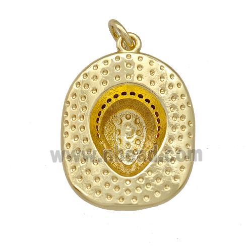 Copper Pendant With Cabochon Pad Gold Plated