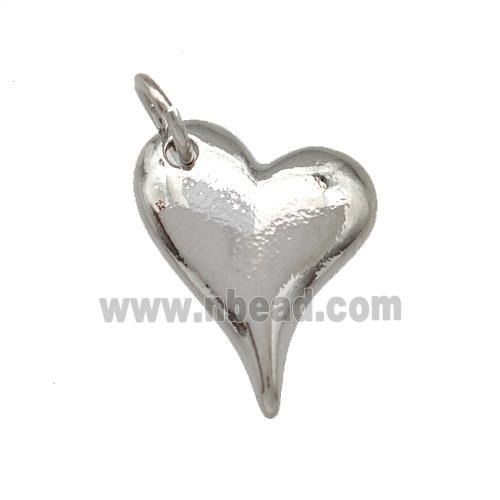 Copper Heart Pendant Platinum Plated