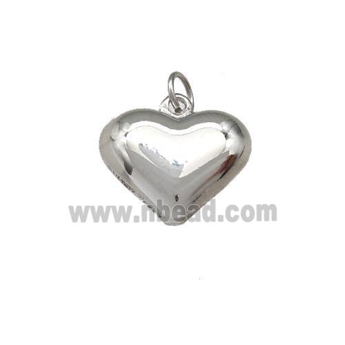 Copper Heart Pendant Hollow Platinum Plated