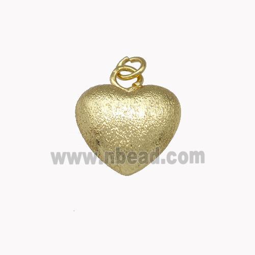 Copper Heart Pendant Hollow Gold Plated Corrugated