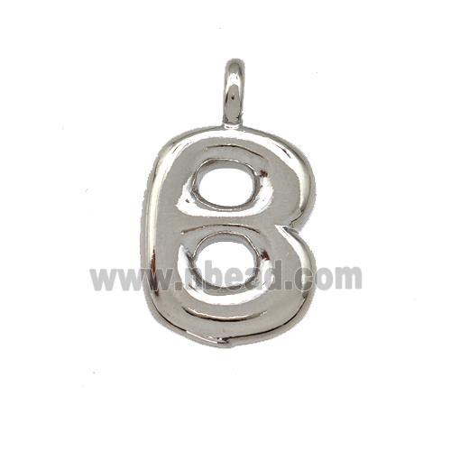 Copper Letter-B Pendant Platinum Plated