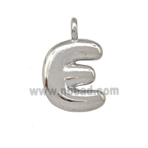 Copper Letter-E Pendant Platinum Plated