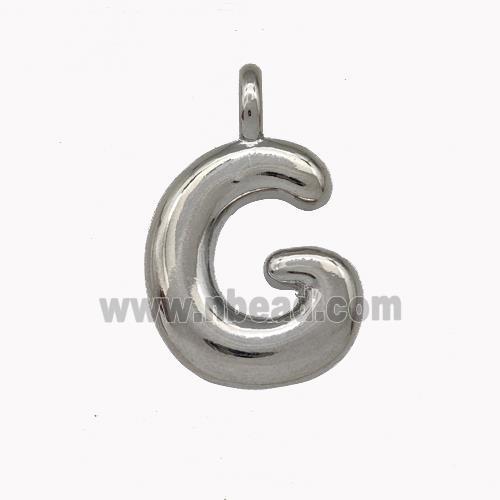 Copper Letter-G Pendant Platinum Plated