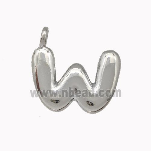 Copper Letter-W Pendant Platinum Plated