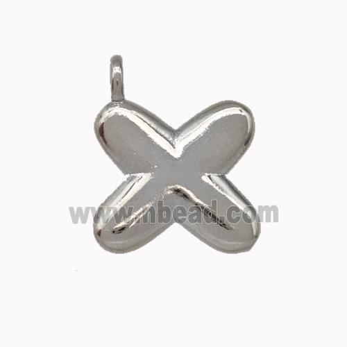 Copper Letter-X Pendant Platinum Plated