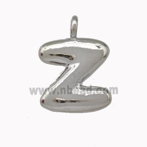 Copper Letter-Z Pendant Platinum Plated