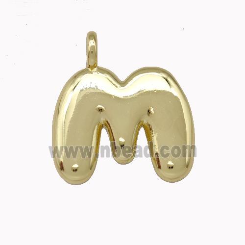 Copper Letter-M Pendant Gold Plated