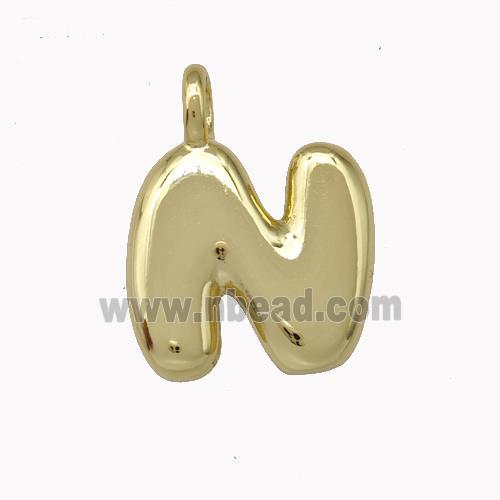 Copper Letter-N Pendant Gold Plated