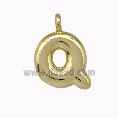 Copper Letter-Q Pendant Gold Plated