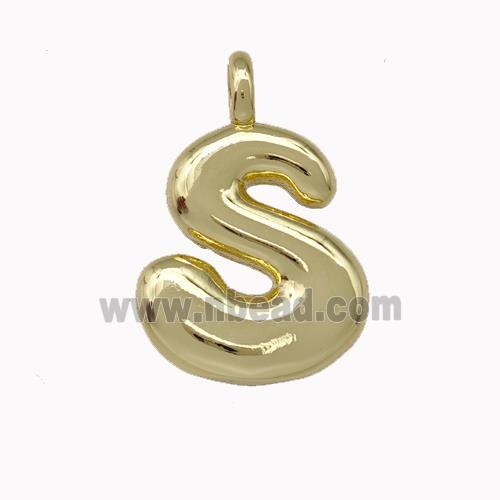 Copper Letter-S Pendant Gold Plated