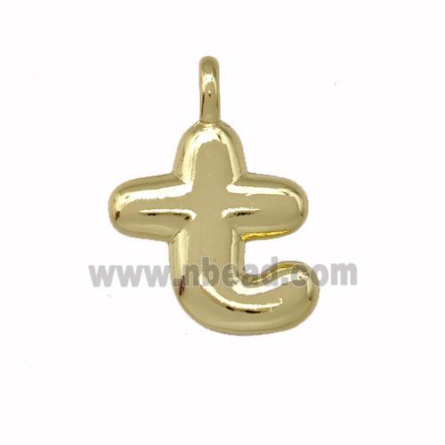 Copper Letter-T Pendant Gold Plated