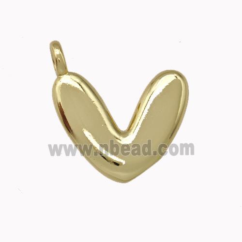 Copper Letter-V Pendant Gold Plated