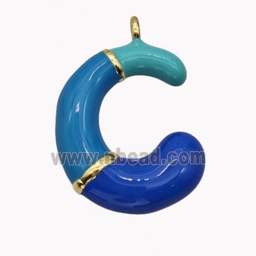 Copper Letter-C Pendant Enamel Gold Plated