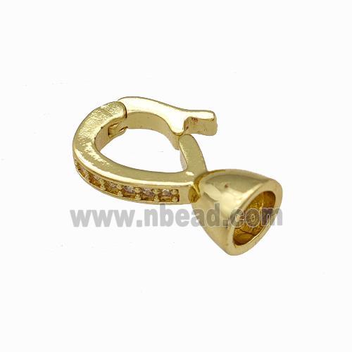 Copper Clasp Pave Zirconia Cordend Gold Plated