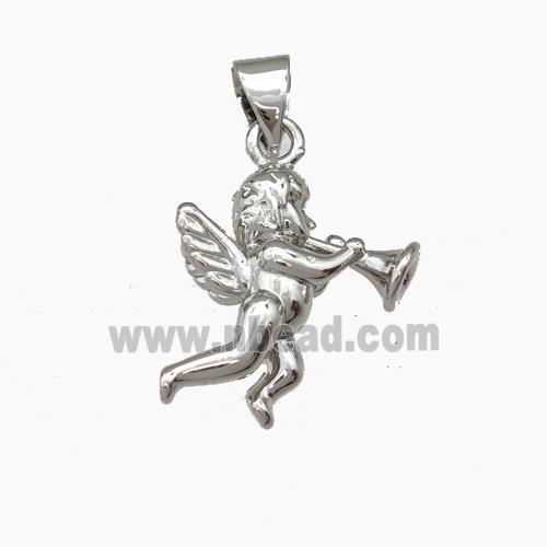 Copper Angel Pendant Platinum Plated