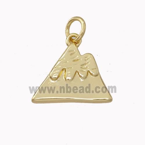 Mountain Charms Copper Pendant Gold Plated