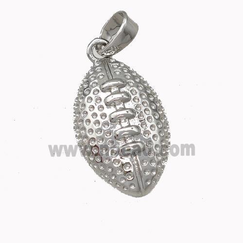 American Football Charms Copper Rugby Pendant Sport Platinum Plated