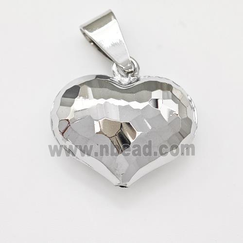 Copper Heart Pendant Hollow Platinum Plated