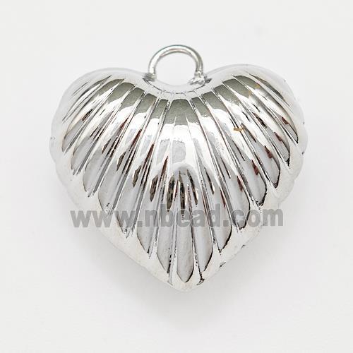 Copper Heart Pendant Hollow Platinum Plated