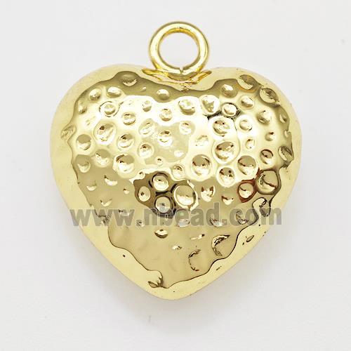 Copper Heart Pendant Hollow Gold Plated