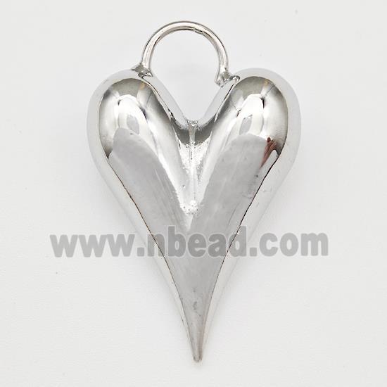 Copper Heart Pendant Hollow Platinum Plated