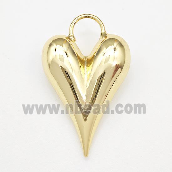 Copper Heart Pendant Hollow Gold Plated