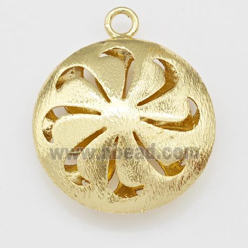 Hot Wheels Charms Copper Coin Pendant Brushed Gold Plated