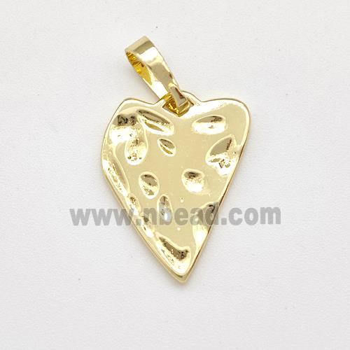 Copper Heart Pendant Hammered Gold Plated