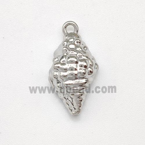 Conch Shell Charms Copper Pendant Platinum Plated