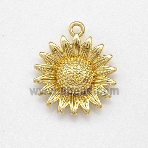 Copper Sunflower Pendant Gold Plated